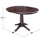 International Concepts Round 36 in Rd Top Pedestal Table, 12 in Leaf, 28.9 inH, Dining Height, Rich Mocha, 36 in W, Wood K15-36RXT-27B - alternate 7